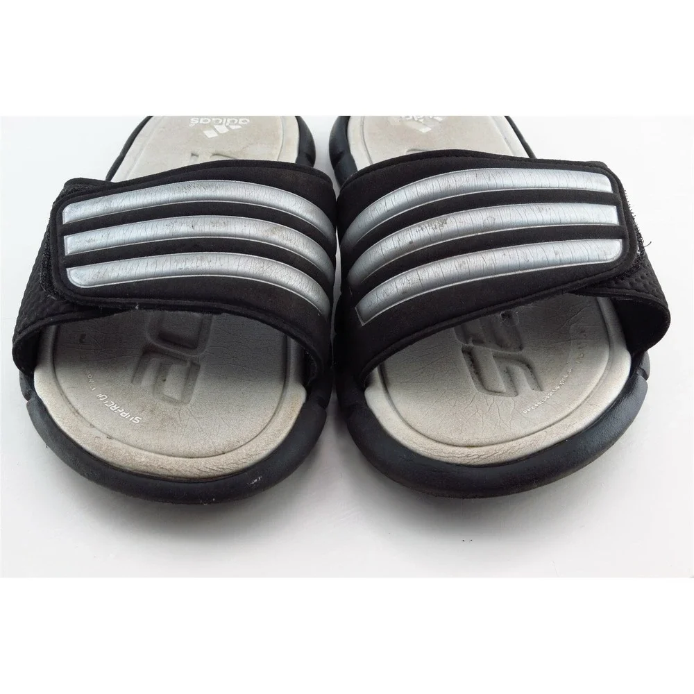 Adidas Girls Slide Sandals Size‎ 2 Black Synthetic Adjustable Strap Lightweight